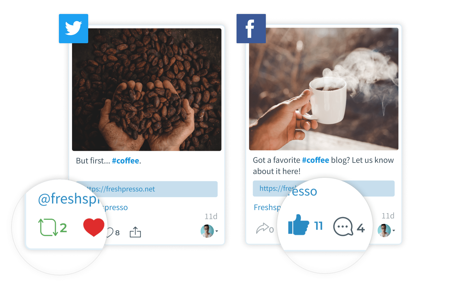Like, comment on, and retweet social posts directly from SmarterQueue