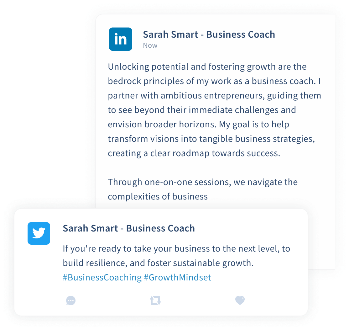 SmarterQueue's AI Caption Writer generates different content based on your social platforms